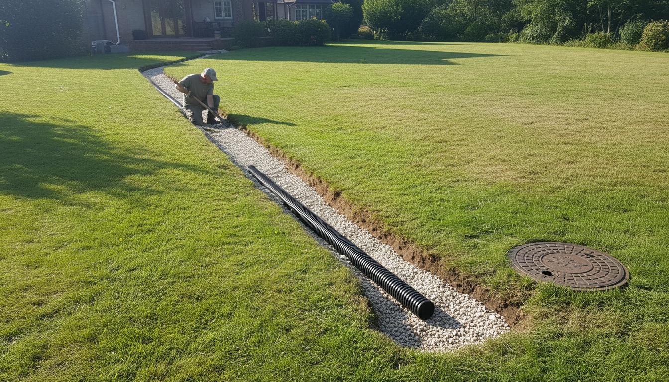 Grusdræn mod regnvandsbrønd